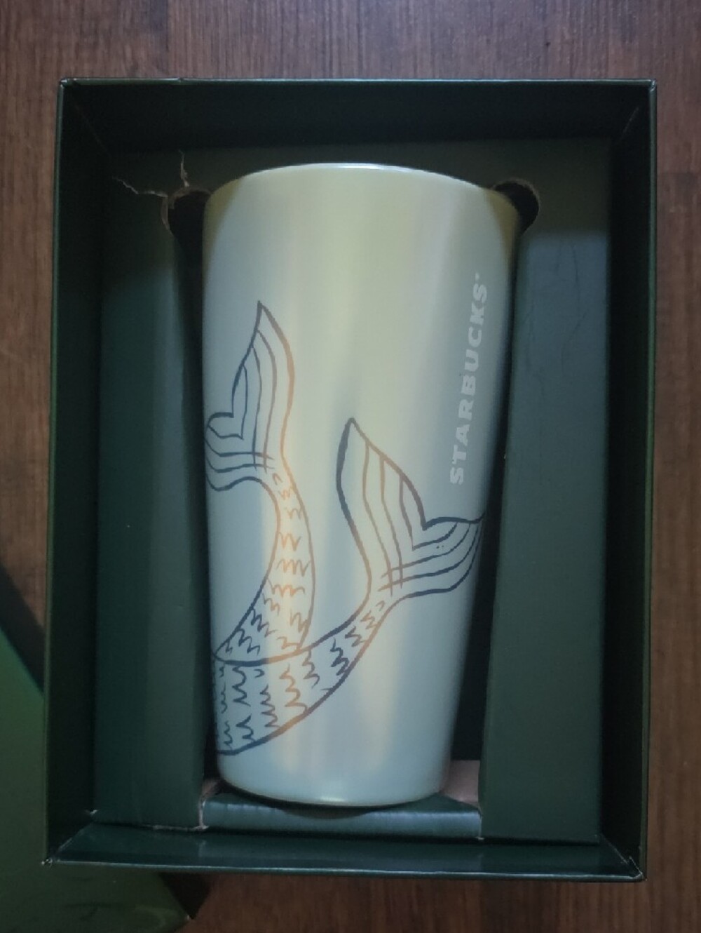Starbucks Pale Green Tumbler with Gold Mermaid Line Art - Picture 3 of 6